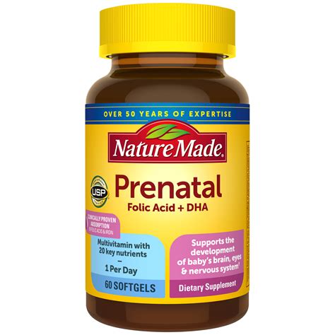 Nature made prenatal folic acid dha - Buy Nature Made Prenatal Multivitamin with Folic Acid, Prenatal Vitamin and Mineral Supplement for Daily Nutritional Support, 90 Tablets, ... Prenatal Multivitamin with Folic Acid & DHA, Prenatal Vitamins Supplement, Folate, Omega 3, Vitamins D3, B6, B12 & Iron, Women's Pregnancy Support Prenatal Vitamins, Non-GMO Gluten Free - 60 …